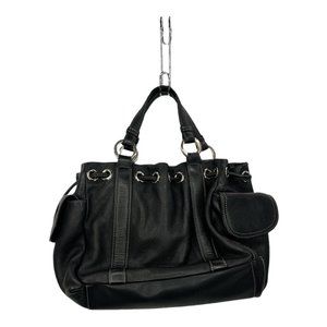 Anne Klein Womens Shoulder Bag Black Flap Pockets Dual Handle M